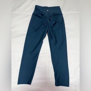 Twist-Front High Waist Leggings - Navy